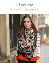 Load image into Gallery viewer, SALE-Luxurious Shawl, Pashmina or Scarf In Peach, Black and Gray Colorations.
