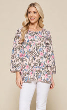 Load image into Gallery viewer, Cotton Bleu-Women’s Top #11708, WAS $59.00, Now $39.99- In Pink, Blue Floral Print

