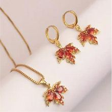 Load image into Gallery viewer, Maple Leaf Earring and Necklace Set
