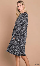 Load image into Gallery viewer, Cotton Bleu-Short Peasant Dress #71001, WAS $89.00, Now $49.99- in Black/White Print

