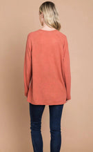 Load image into Gallery viewer, Cotton Bleu-Women’s Top #13077-WAS $59.00, Now $39.99- Shirt in Rust with small Floral print Inlay
