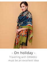 Load image into Gallery viewer, SALE! Luxurious Shawl, # 3, Pashmina or Scarf in Red, Blue, Olive, Turquoise and Burnt Orange Colorations.
