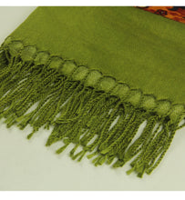 Load image into Gallery viewer, SALE! Luxurious Shawl, # 3, Pashmina or Scarf in Red, Blue, Olive, Turquoise and Burnt Orange Colorations.
