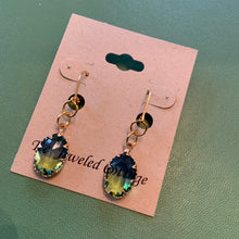 Load image into Gallery viewer, Lovely Drop Earrings in Blue, Green, AB (Aurora Borealis) Faceted Crystal Colorations
