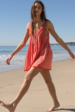 Load image into Gallery viewer, POL-# 504 Women’s Short Dress in Deep Peach Colorations Was $59.00, Now $39.99
