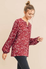 Load image into Gallery viewer, Cotton Bleu-Women’s Top #62311-WAS $59.00, Now $39.99- in Maroon Print Combo
