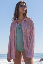 Load image into Gallery viewer, POL-NOW $49.99- #1938-Women’s Metallic Shirt-In Metallic Rose Pink or Metallic Aqua
