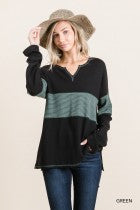 Load image into Gallery viewer, Cotton Bleu-Women’s Top #62472- Now $39.99, Was $59.00-in Green Mocha Colorations
