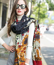 Load image into Gallery viewer, SALE-Luxurious Shawl, Pashmina or Scarf in Gold, Grey, Cream, Black and Red Colorations
