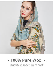 Load image into Gallery viewer, SALE-Luxurious Shawl, Pashmina or Scarf in Aqua, Cream and Sand Colorations
