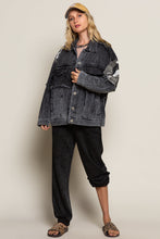 Load image into Gallery viewer, Pol Clothing-# 113 Women’s Denim Shacket/Jacket in Black/ Camo Multi Colorations, WAS $79.99, NOW $59.99
