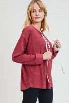 Load image into Gallery viewer, Cotton Bleu-Women’s Top #61778-WAS $59.00, Now $39.99- Shoe Lace Design Closure
