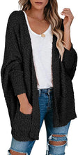 Load image into Gallery viewer, SALE! Long Sleeve 2 Pocket, Popcorn Style Cardigan in Black, WAS $69.00, NOW $29.99
