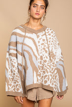 Load image into Gallery viewer, POL CLOTHING-NOW $49.99- Almond/ Mocha Woman’s Oversized Hooded Sweater (#298) SALE-WAS $79.00
