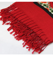 Load image into Gallery viewer, SALE-Luxurious Shawl, Pashmina or Scarf in Red, Black and Cream Colorations
