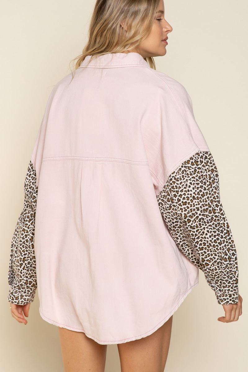 POL Jacket-# 1165G-Women’s Pink Shacket/Jacket in Powder Pink Colorati ...