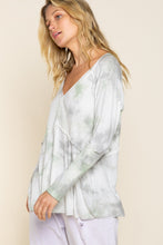 Load image into Gallery viewer, POL CLOTHING-NOW $39.99-Casual Women’s V Neck Top (#961A) in Dark Foggy and Forest Foggy Colorations-POL Top-SALE- WAS $49.00, N0W $39.99
