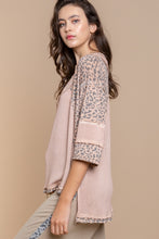 Load image into Gallery viewer, POL CLOTHING-NOW $39.99-Women’s Top (#616) in Mauve/Pink Leopard Print Mix or Charcoal Leopard Print Mix, WAS $49.00
