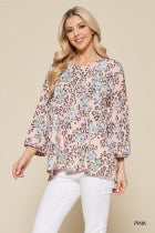 Cotton Bleu-Women’s Top #11708, WAS $59.00, Now $39.99- In Pink Print