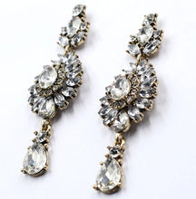 Load image into Gallery viewer, Lovely, Feminine, Bridal Drop Earrings, CZ Crystal Design
