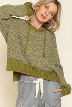 Load image into Gallery viewer, POL CLOTHING-NOW $39.99, Hooded Sweater-Popcorn fabric, hooded pullover Sweater (#15) with drawstrings-POL Sweater-SALE-Was $49.00, Now-$39.99
