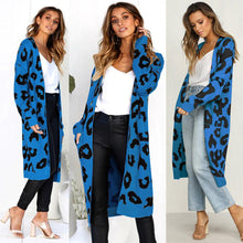 Load image into Gallery viewer, ON Sale! Chic, Leopard Pattern, Full Length, Knit, Cardigan with Front Pockets-WAS $69.00, Now $39.99-
