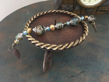 Load image into Gallery viewer, Handcrafted, Gemstone &amp; Pearl Beaded Bracelet with Freshwater Pearls, Swarovski Crystal, Angel Wing and Lobster Claw Clasp
