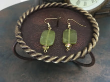 Load image into Gallery viewer, Fun N Funky, Handcrafted, Seafoam Green Beaded,  Swarovski Crystal Earrings
