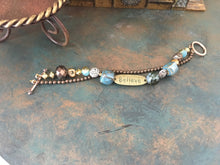 Load image into Gallery viewer, Inspirational, Handcrafted, Ceramic Bead and Swarovski Crystal 2 Strand Bracelet with Believe Tag
