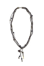 Load image into Gallery viewer, Ethnic, Multi Strand Brown Braided Leather and Chain Necklace with Bone, Copper Elephant and Heart Pendants-OJ-BNE-28
