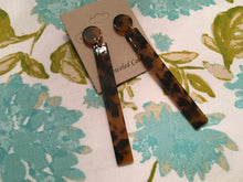 Load image into Gallery viewer, Retro, Tortoise Shell, Geometric, Long, Rectangular, Resin, Drop Earrings
