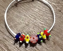 Load image into Gallery viewer, SALE! Expandable Bracelet with Mixed Lampwork, Ceramic and Murano Glass Beads # 2
