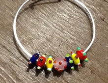 Load image into Gallery viewer, SALE! Expandable Bracelet with Mixed Lampwork, Ceramic and Murano Glass Beads # 2
