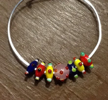 Load image into Gallery viewer, SALE! Expandable Bracelet with Mixed Lampwork, Ceramic and Murano Glass Beads # 2
