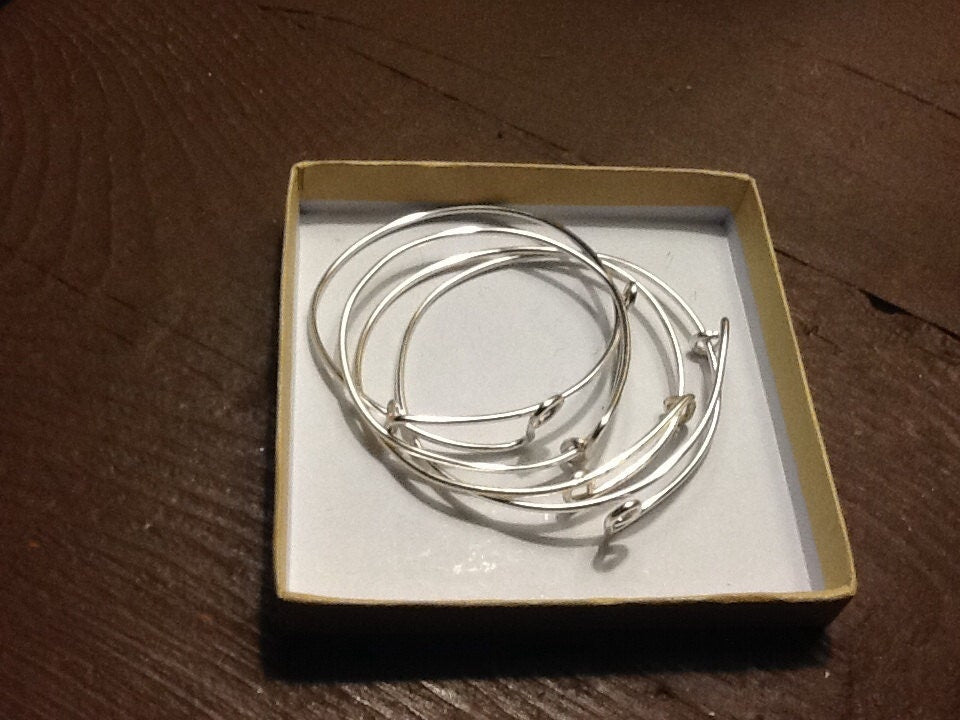 Wholesale- Expandable Bracelets W/out Charms-Sold as a Set of  12-Silvertones