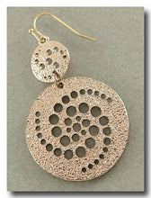 Load image into Gallery viewer, SALE! Hand Crafted, Circular, Dangle Earrings with Punched Hole Design, In Rose Gold Colorations
