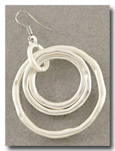 Load image into Gallery viewer, SALE! Hand Crafted, Round, Triple Dangle Earrings In Gold, Pewter or Silver Tone Colorations
