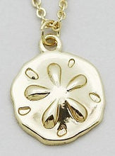 Load image into Gallery viewer, Delicate, Beach Themed Sand Dollar Charm Bracelet in Gold or Silver Tones
