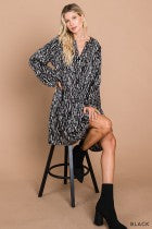 Load image into Gallery viewer, Cotton Bleu-Short Peasant Dress #71001, WAS $89.00, Now $49.99- in Black/White Print
