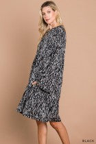 Load image into Gallery viewer, Cotton Bleu-Short Peasant Dress #71001, WAS $89.00, Now $49.99- in Black/White Print
